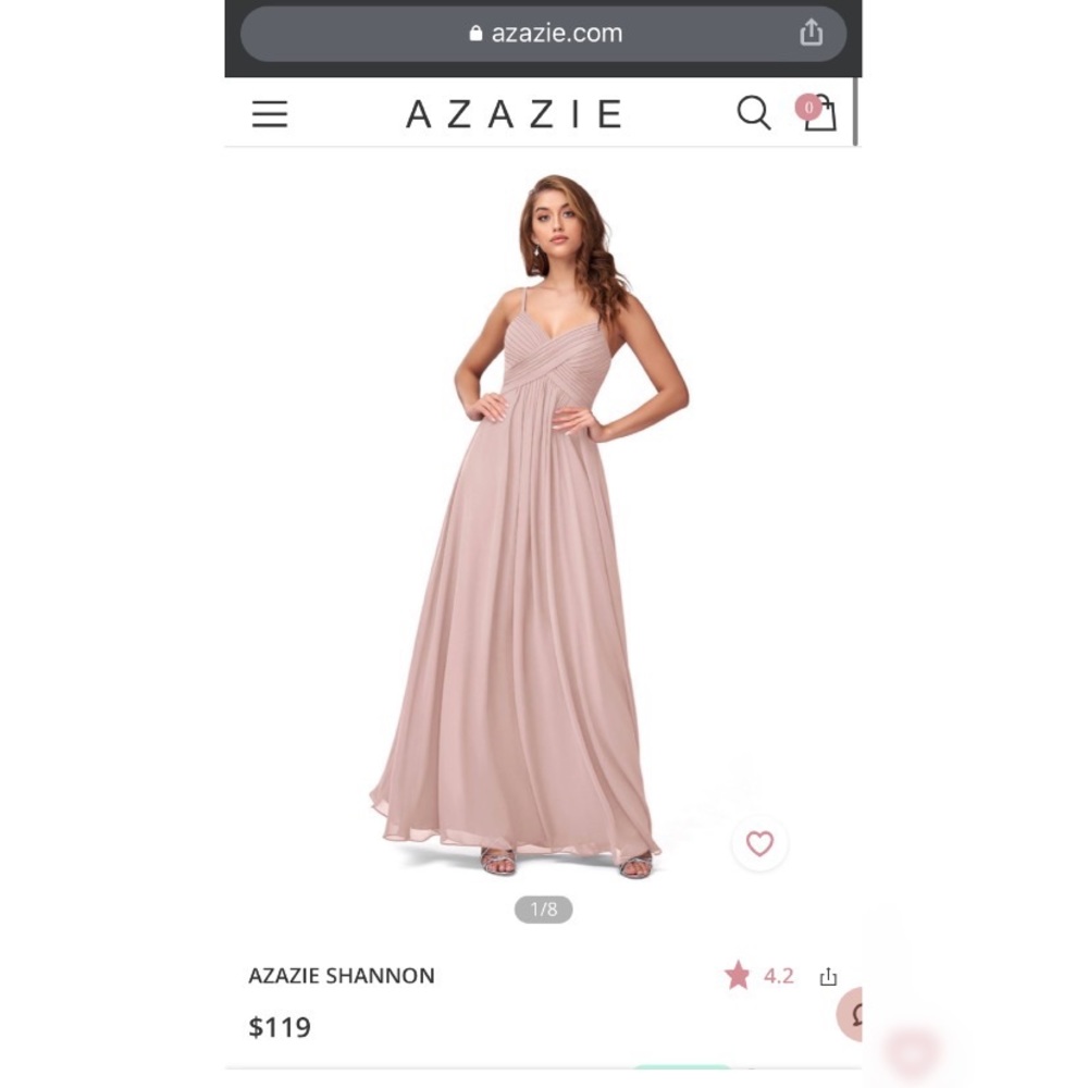 Dusty Rose Azazie Size 12 Bridesmaid Dress